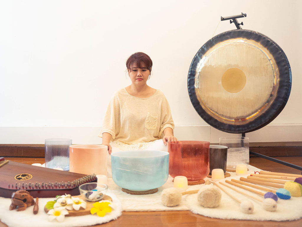 Intrigued by the benefits of sound healing, Wendy Lum went for courses to become a practitioner and bought instruments to start conducting sound healing sessions.