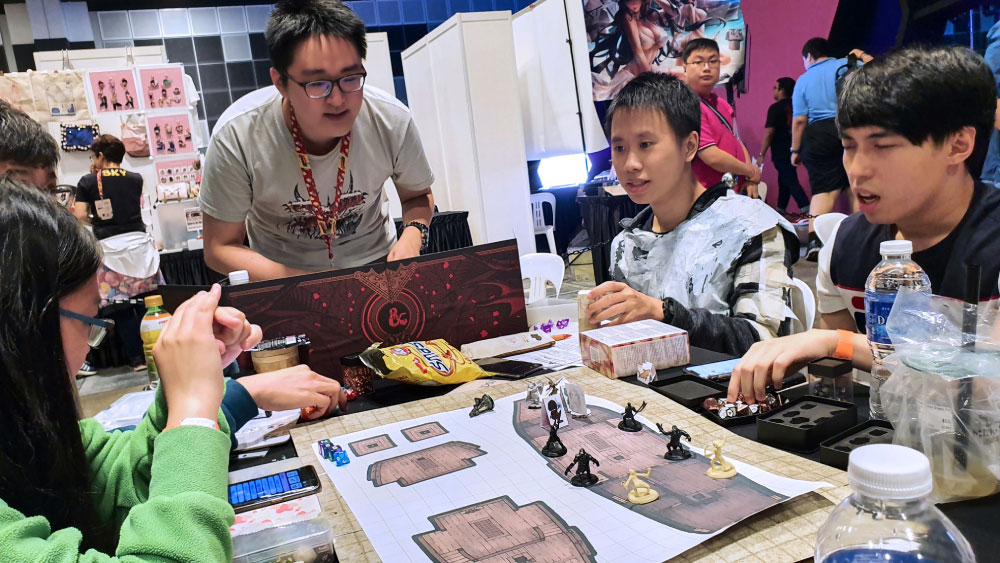 Convention games such as those played at local pop culture events Doujin Market and GameStart also helped popularise D&D and made it more accessible for those who are curious about the hobby. (Courtesy of DDAL Singapore. Photo taken in 2019.)