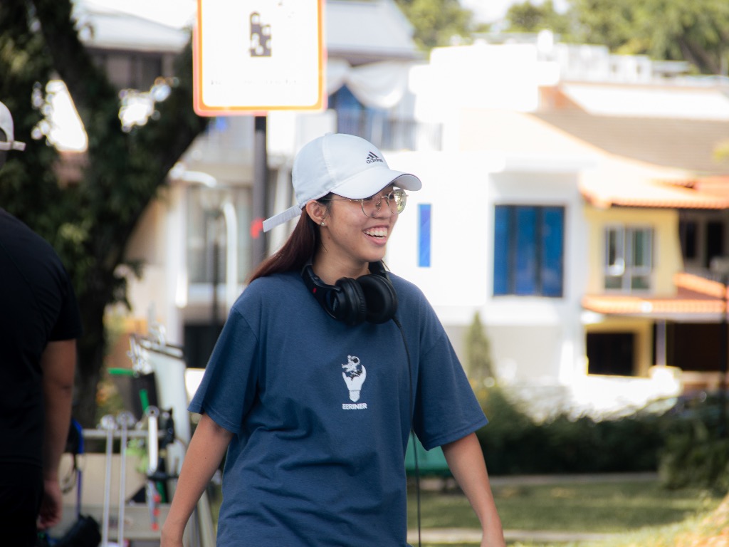 Pearlyn Ho, the writer and director of ‘Paper Sky’, smiling during her shoot